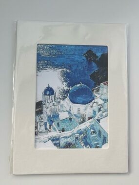 Mediterranean Coastal Art Print in White Mat - bought in Greece